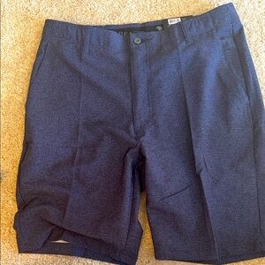 NEW Men's Pebble Beach Navy Blue Flat Front Shorts Size 34